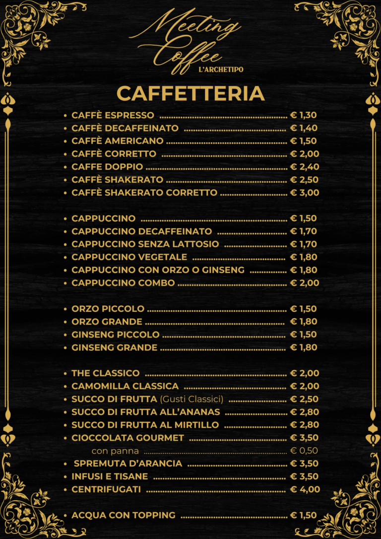 Meeting Coffee - L'Archetipo - Bar gelateria, cocktail, gastronomia, pasticceria, prodotti artigianali