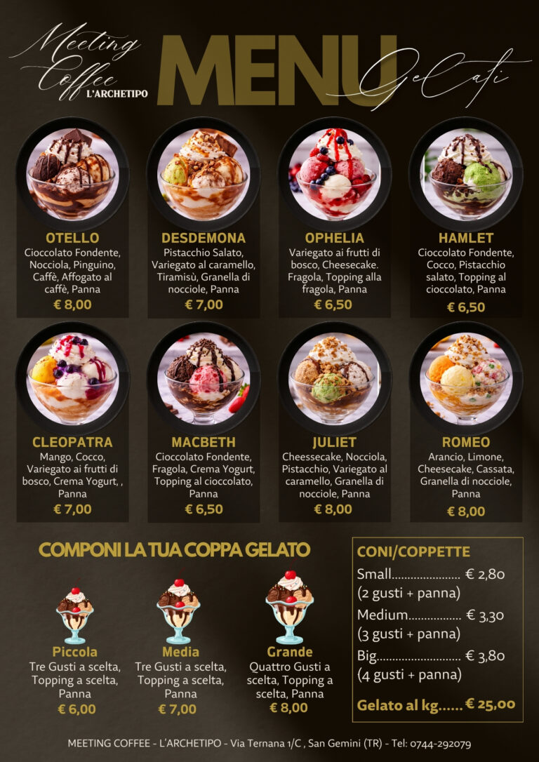 Gelateria Artigianale, coppe gelato, San Gemini, Terni, Archetipo cocktail bar